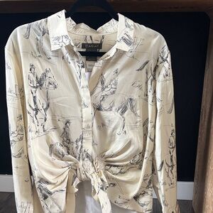 Ariat Beige Equestrian Print Men's Shirt
